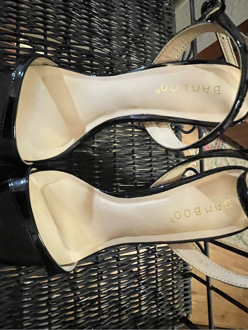 Black Patent Slingback Women's Heels made by Bamboo. Size 7 worn once